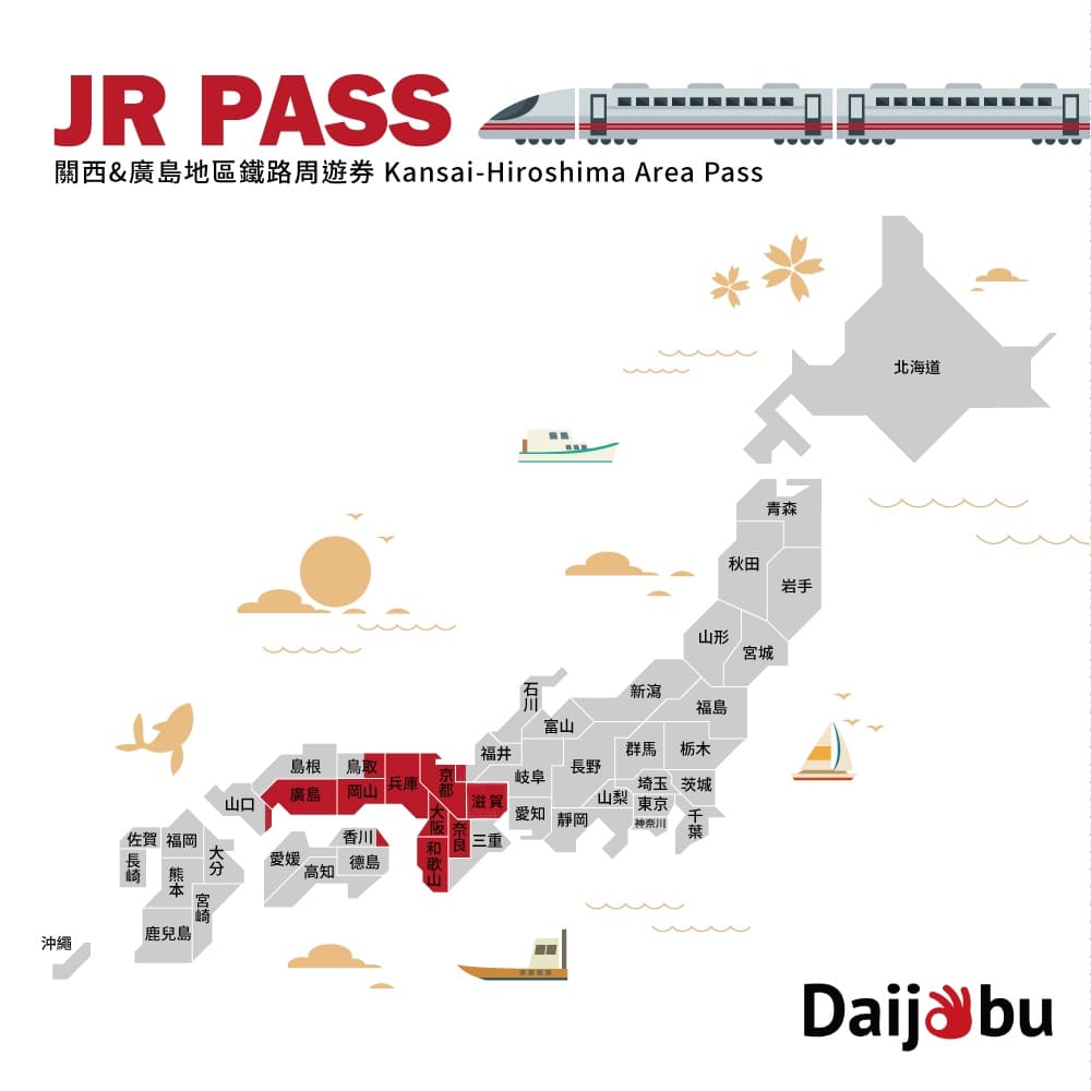 JR PASS 關西&廣島鐵路周遊券